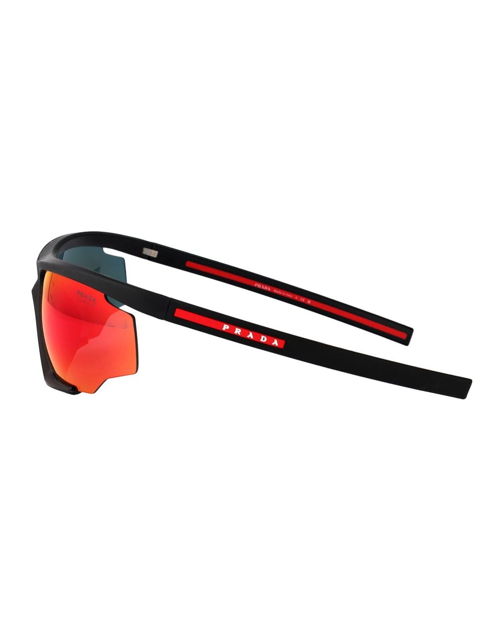 Prada Linea Rossa Red Rubber Injected Sunglasses for men