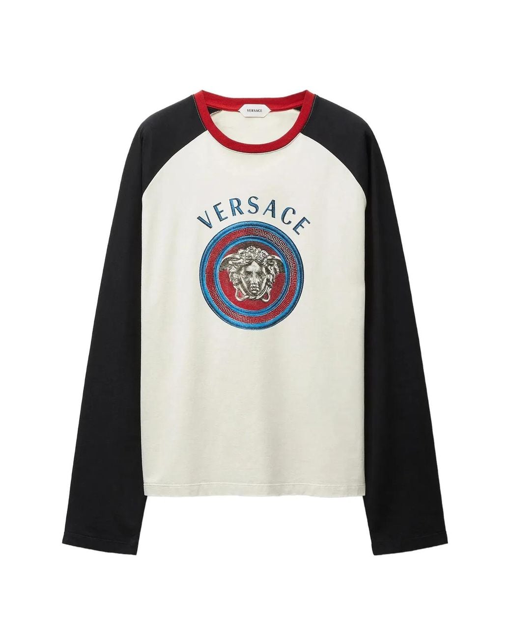 Versace Black Regular-Fit Cotton Jersey T-Shirt With Print for men