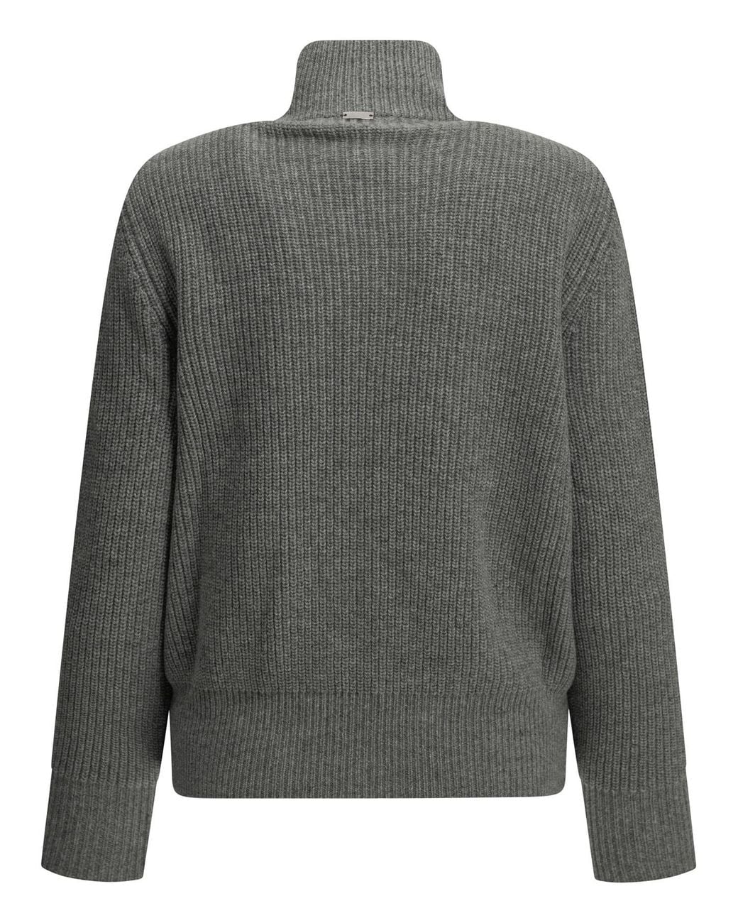 Herno Gray Pure Wool Zip-Up Sweater