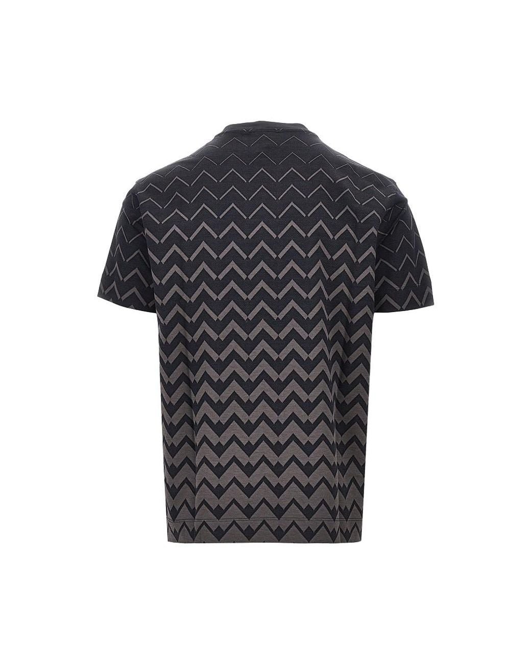 Emporio Armani Black Jacquard Jersey T-Shirt for men