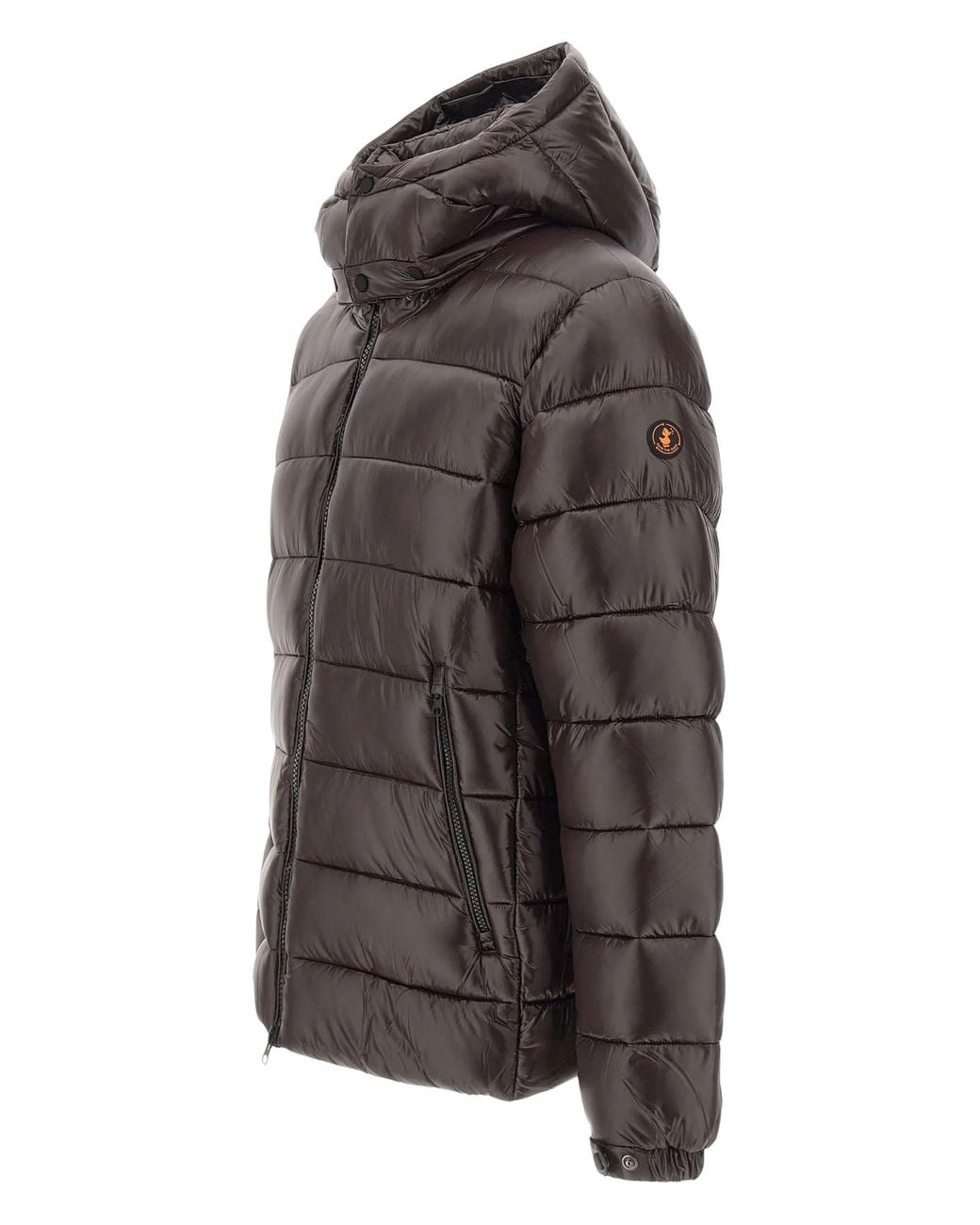 Save The Duck Gray Slouch-Hood Quilted Jacket for men