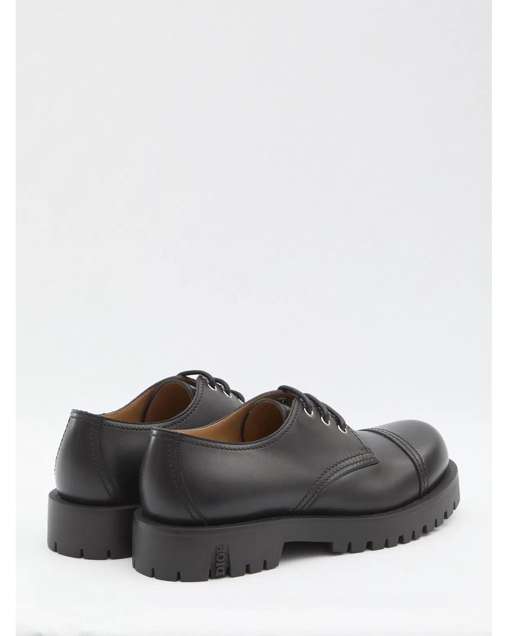 Dior Gray Calf Leather Lace-Up for men
