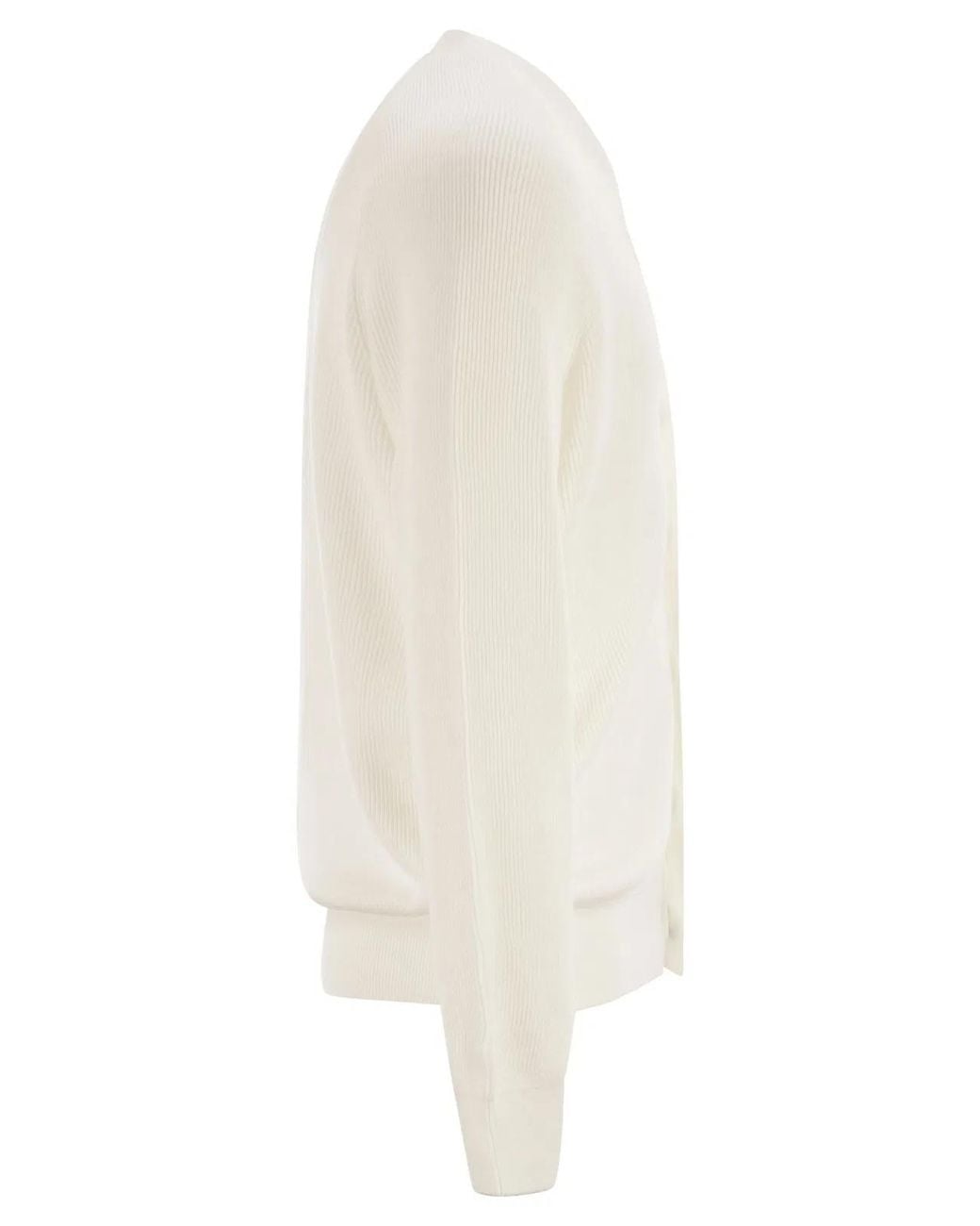 Brunello Cucinelli White English Coast Cotton Cardigan With Raglan Sleeves for men