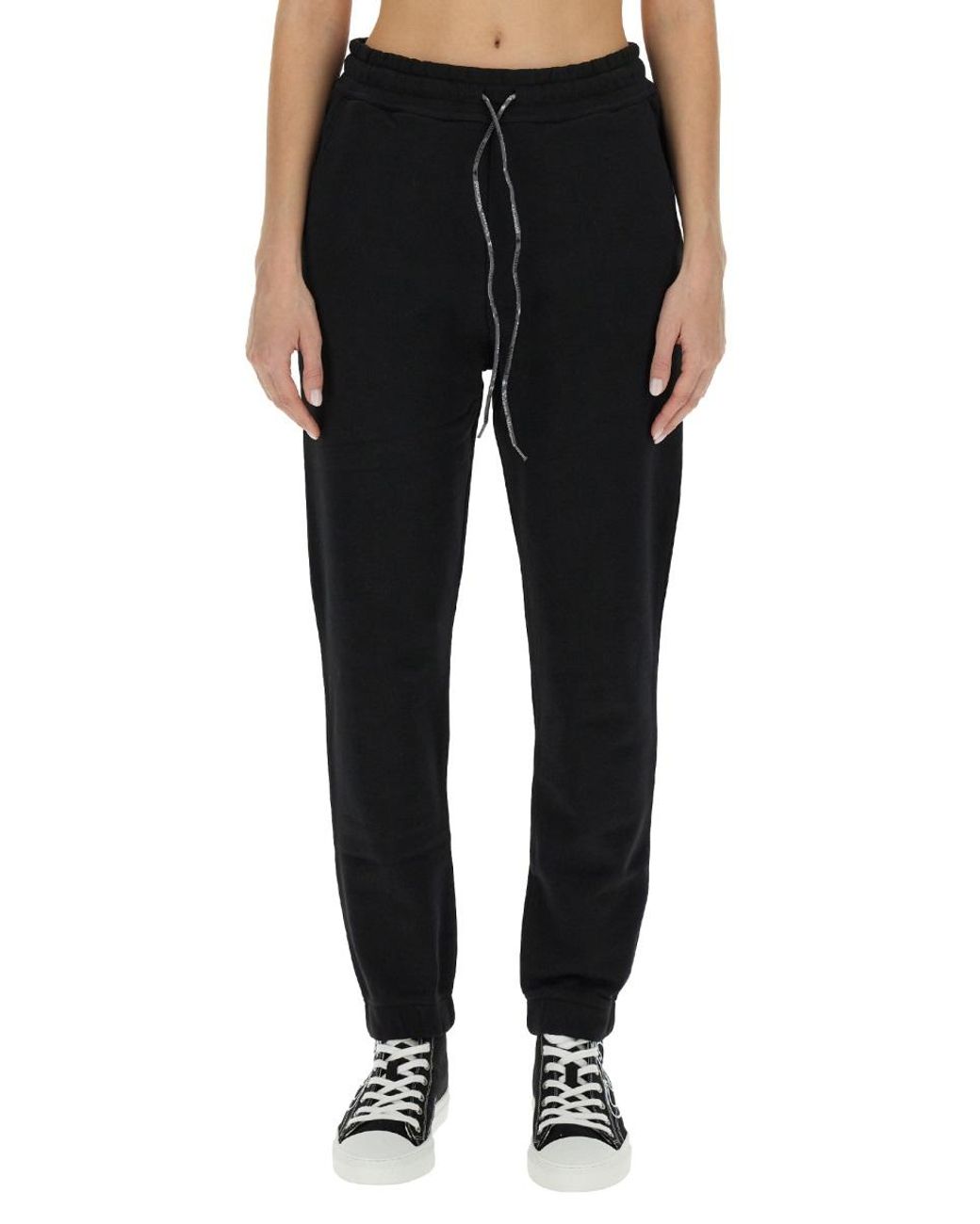 Vivienne Westwood Black Jogging Pants With Spray Print Orb