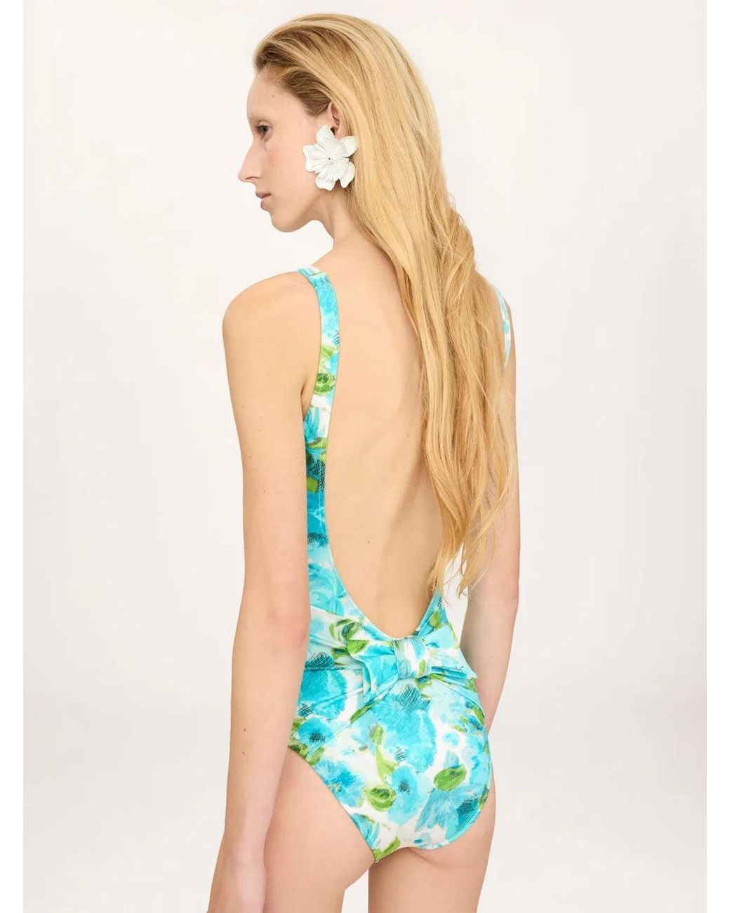 Chloé Blue Aqua Flower-Print One-Piece Swimsuit