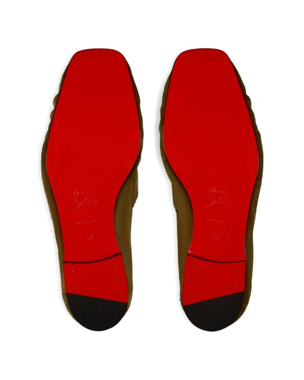 Christian Louboutin Green Suede Leather Loafers