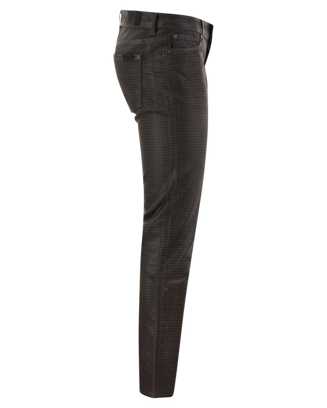 7 For All Mankind Gray Slim Houndstooth Trousers