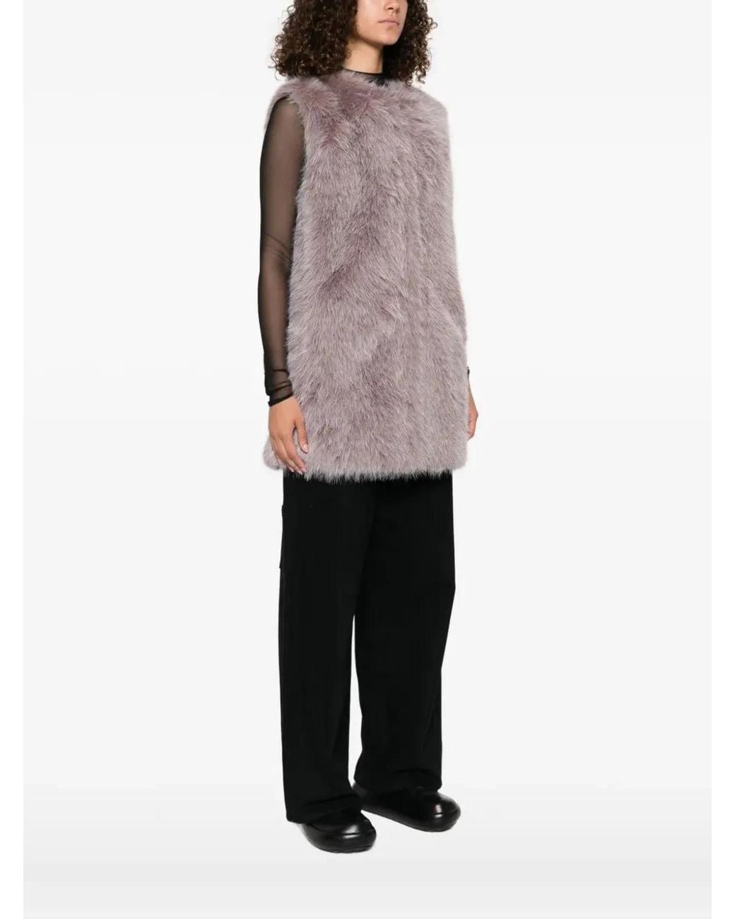 Herno Pink Faux-Fur Sleeveless Vest
