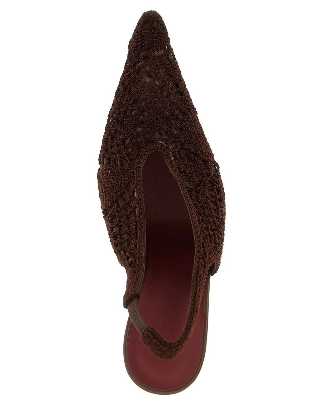 Magda Butrym Brown Crochet Slingback