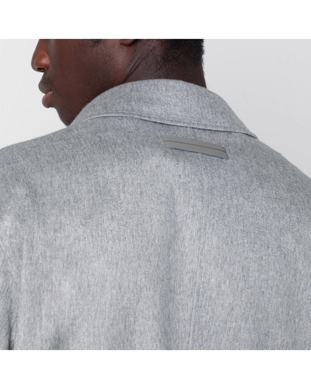 Zegna Gray Mélange Cashmere Shirt Jacket for men