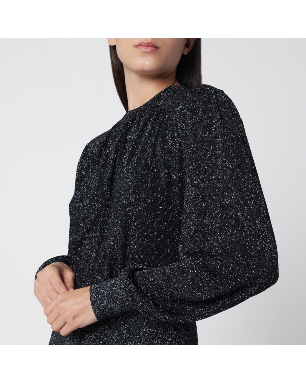 Isabel Marant Black Lurex Jersey Midi Dress