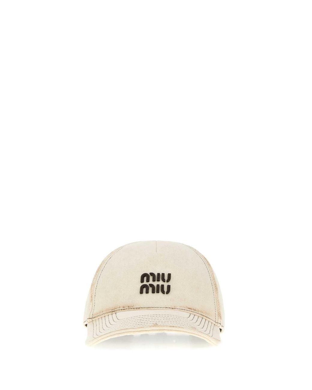 Miu Miu White Cotton Baseball Cap