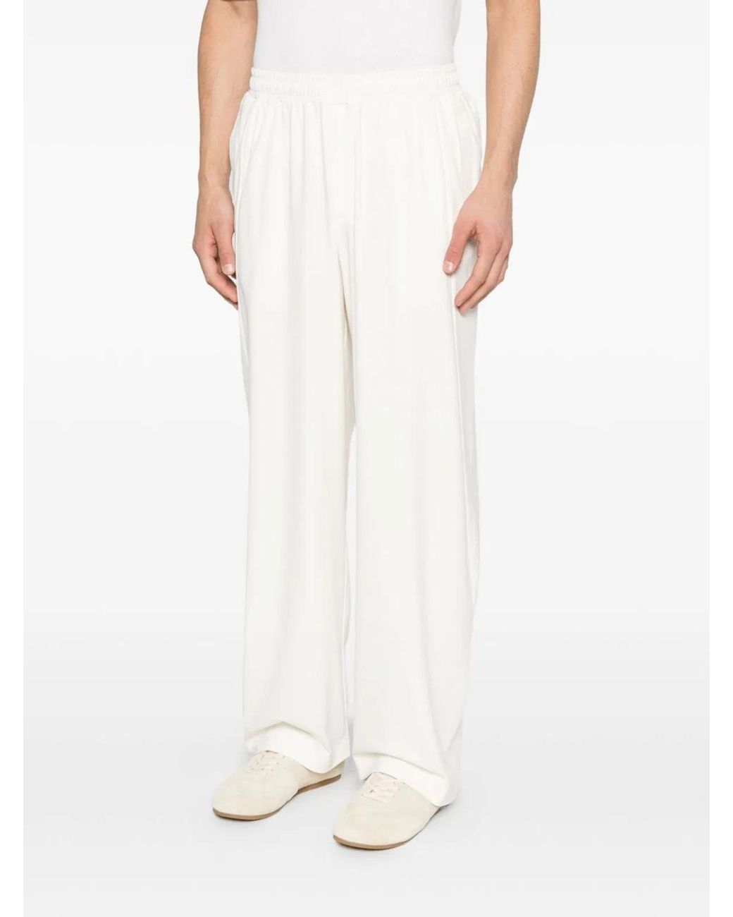 Emporio Armani White Straight-Leg Trousers for men