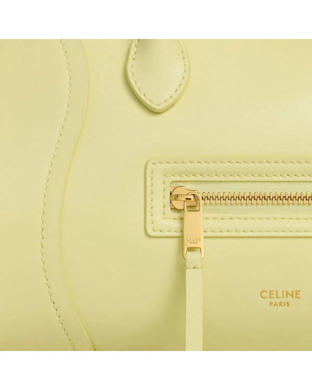 Céline Yellow Small Luggage Tote Bag