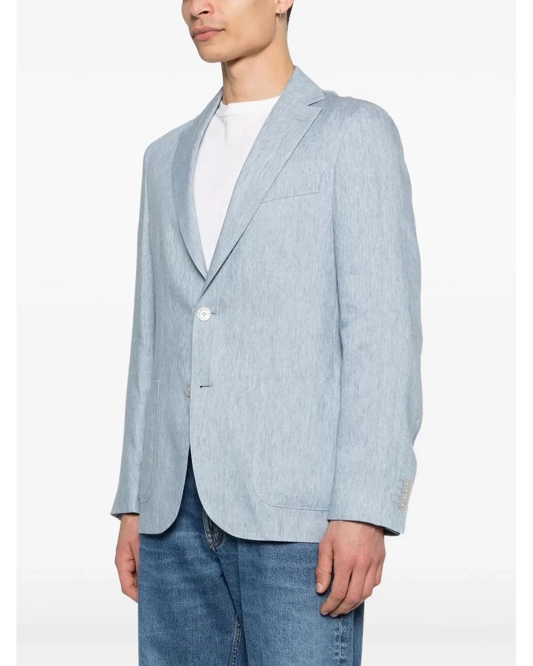 Boss Blue Viscose Blazer for men
