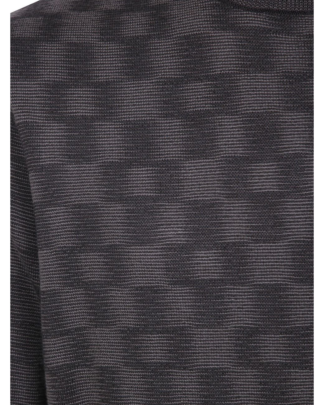 Emporio Armani Black Wool Crewneck Sweater for men