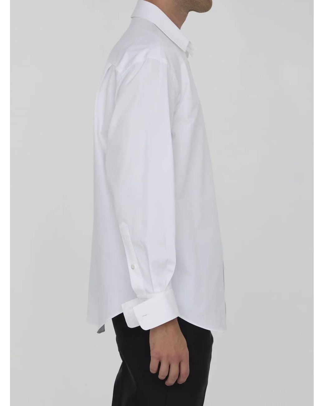 Gucci White Cotton Poplin Shirt for men