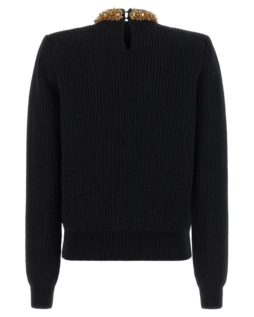 Balmain Black 'Rocaille' Bead Sweater