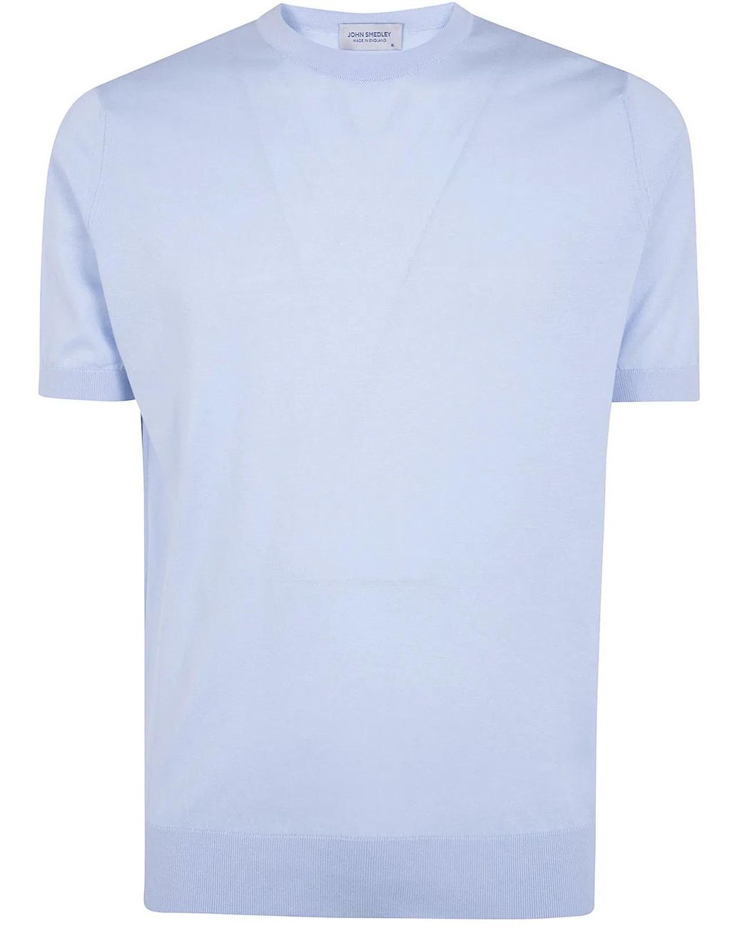John Smedley Blue "Kempton" Crewneck Short Sleeves T-Shirt for men