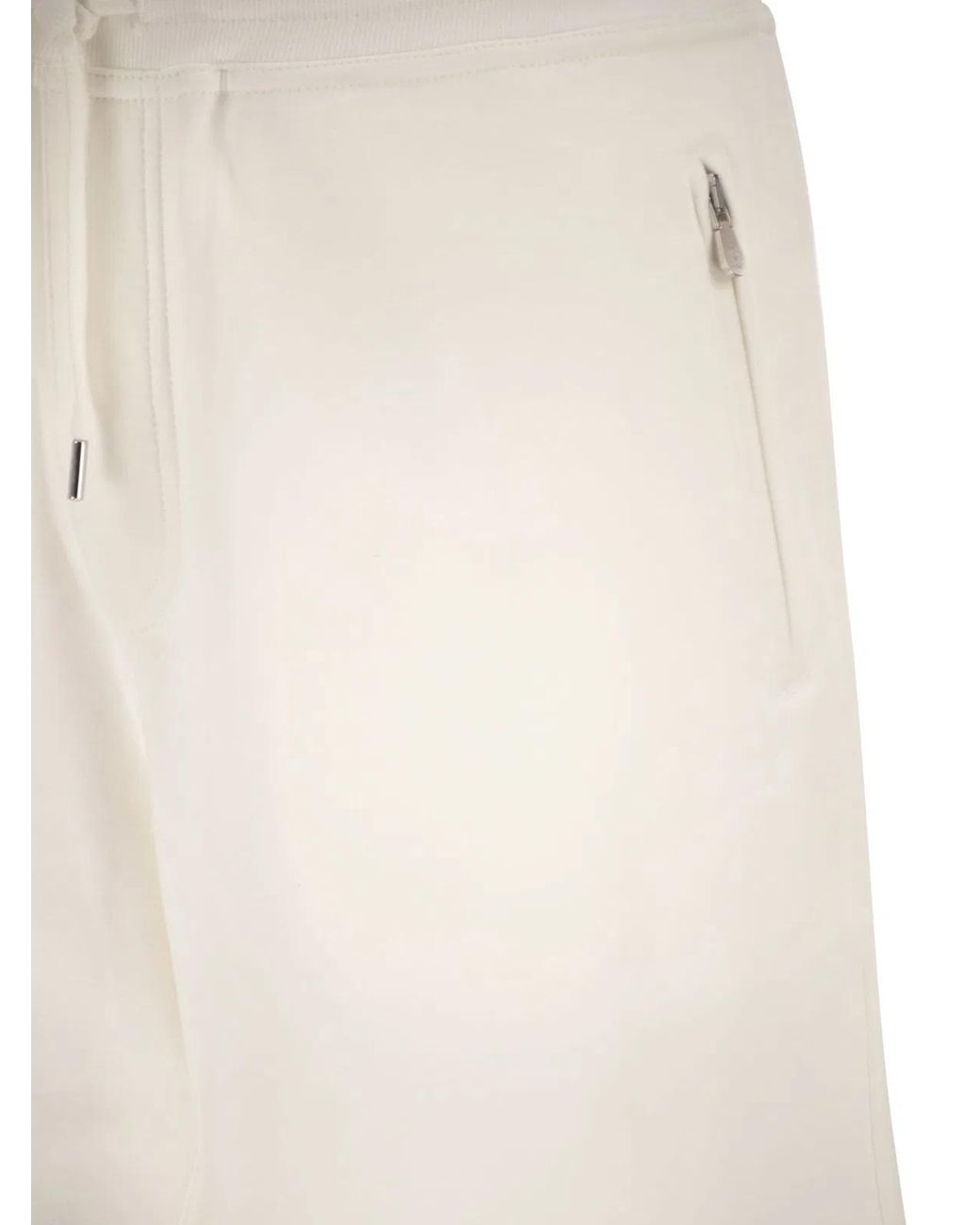 Brunello Cucinelli Natural Techno Cotton Fleece Bermuda Shorts for men