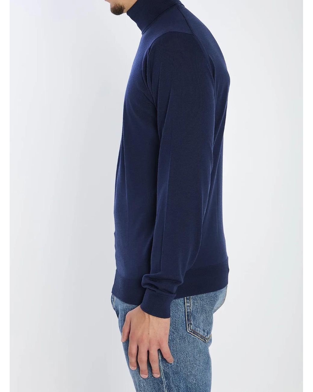 John Smedley Blue Cherwell Pullover for men