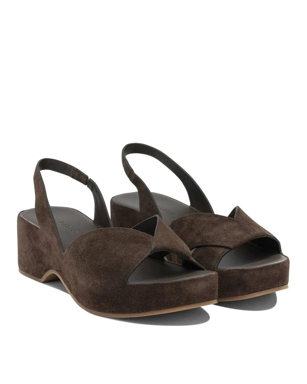Roberto Del Carlo Brown Calf Leather Rubber Sandals