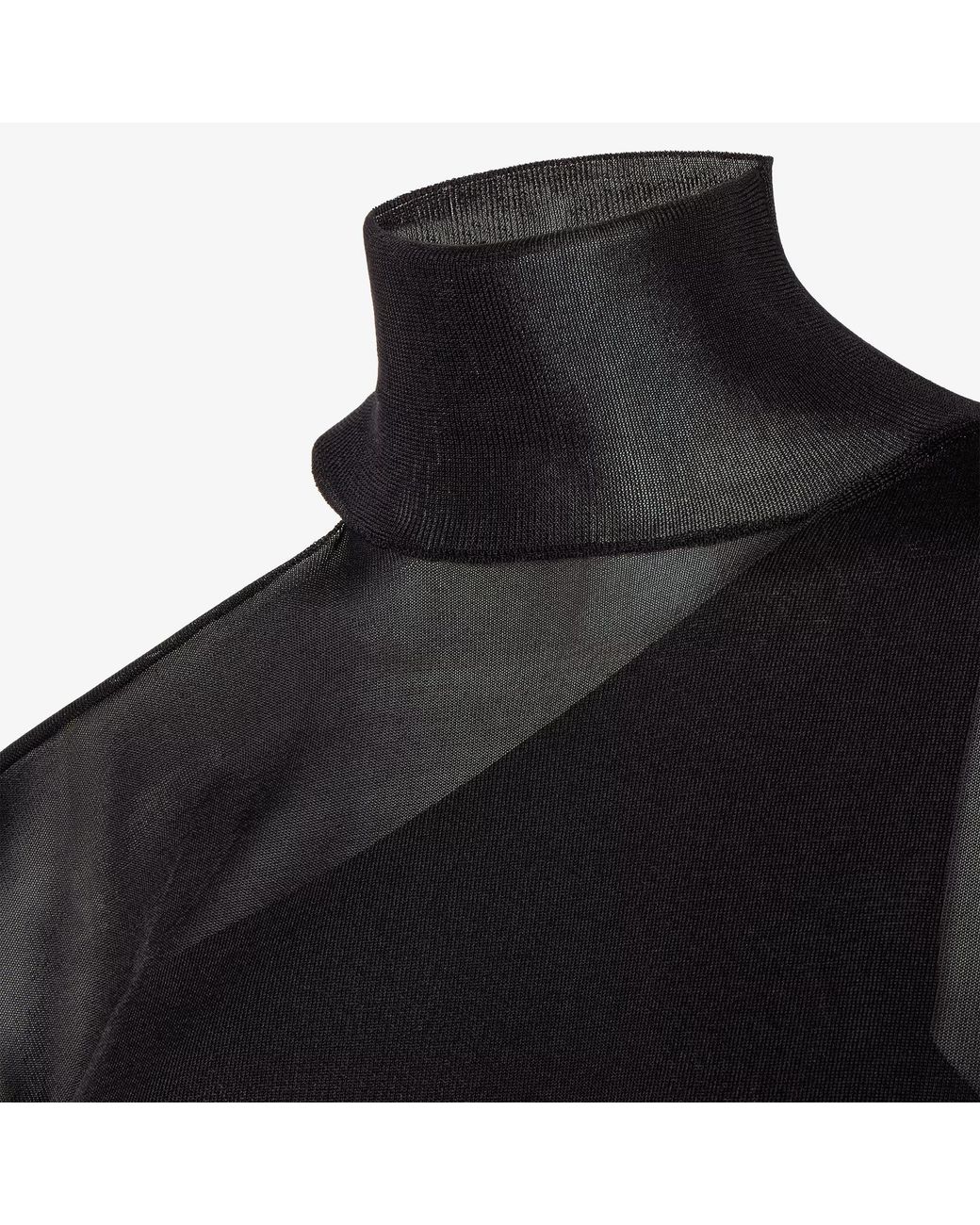 Fendi Black Wool Silk Skirt