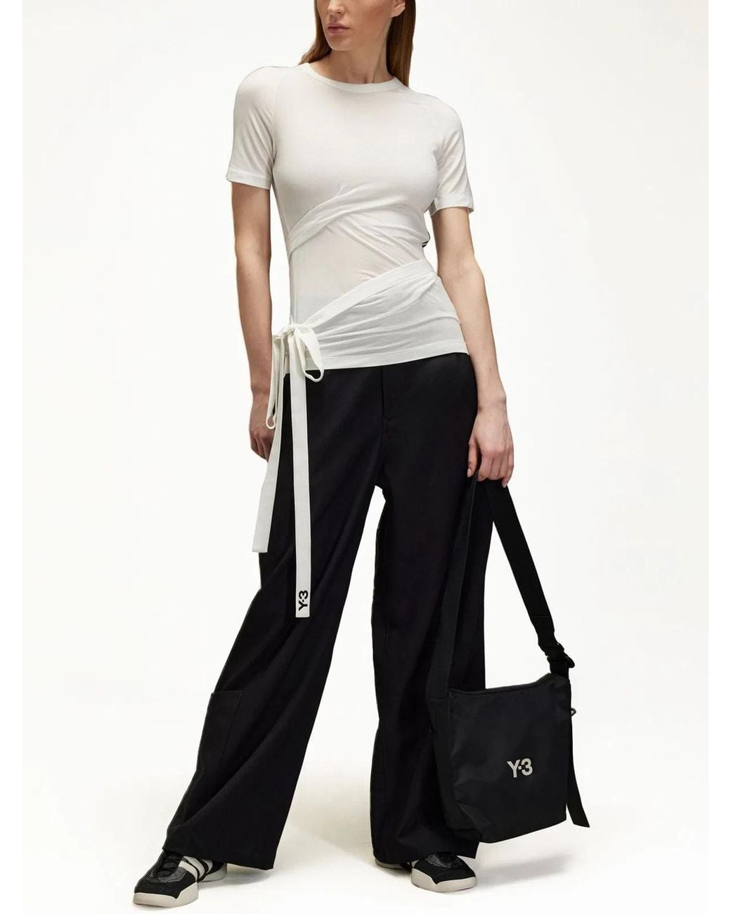 Y-3 White T-Shirt With Laces