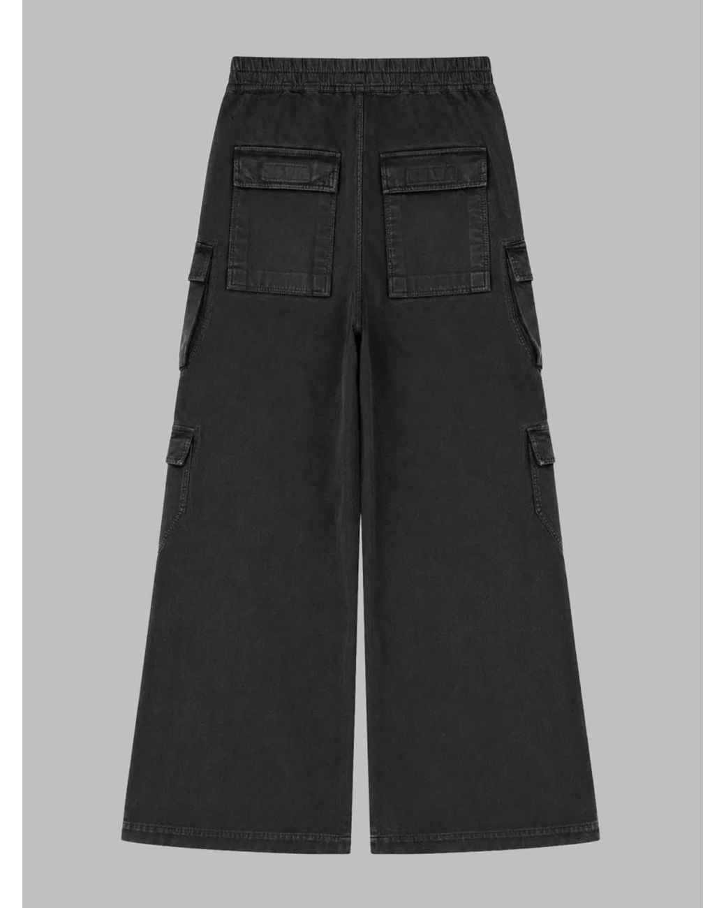 Rick Owens Black Jeans Double Cargo Jumbo Belas Cotton for men