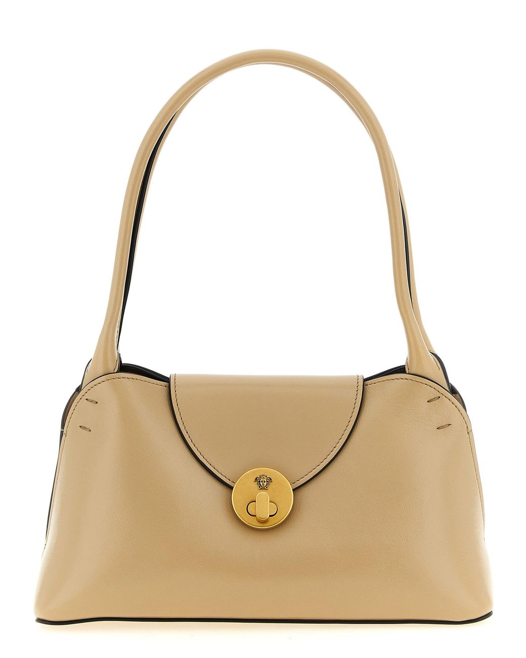 Versace Natural 'Vivian' Leather Shoulder Bag