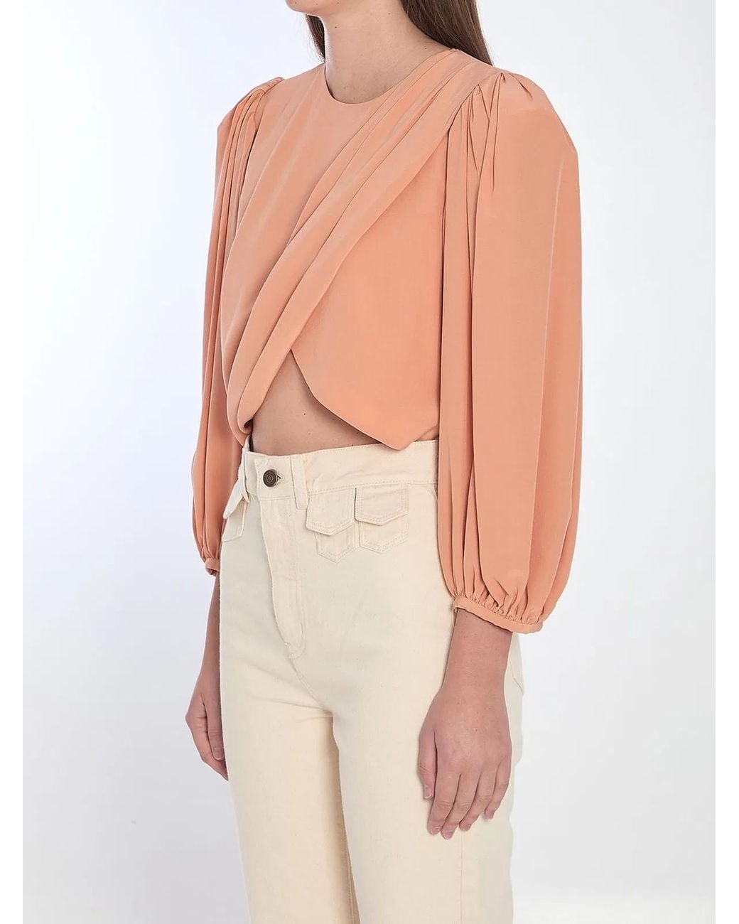Chloé Natural Crepe Top