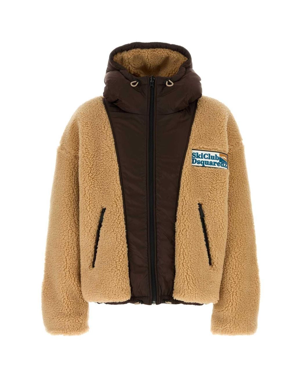 DSquared² Brown Reversible Hooded Teddy Jacket for men