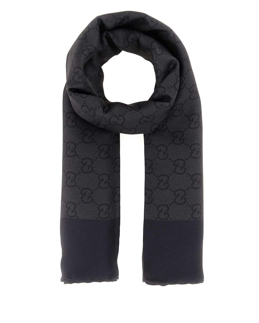 Gucci Black Printed Twill Foulard