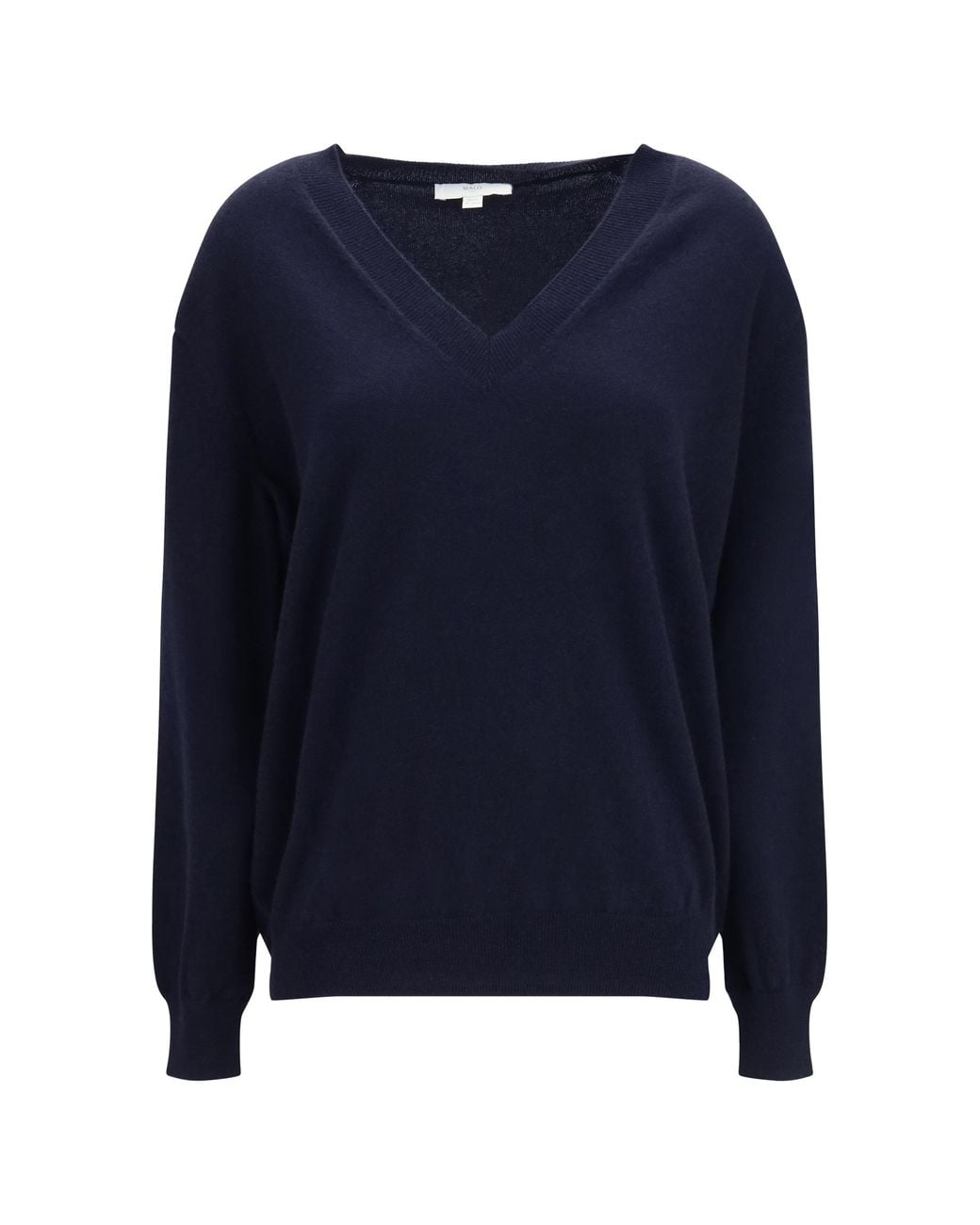 Malo Blue Cashmere V-Neck Sweater Kashmir/Capra Hircus