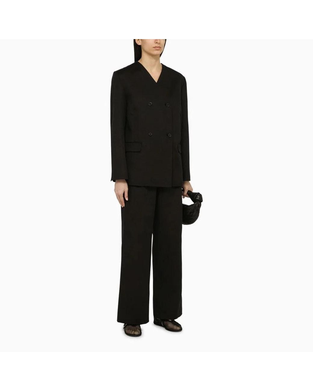 Loulou de Saison Black Double-Breasted Jacket