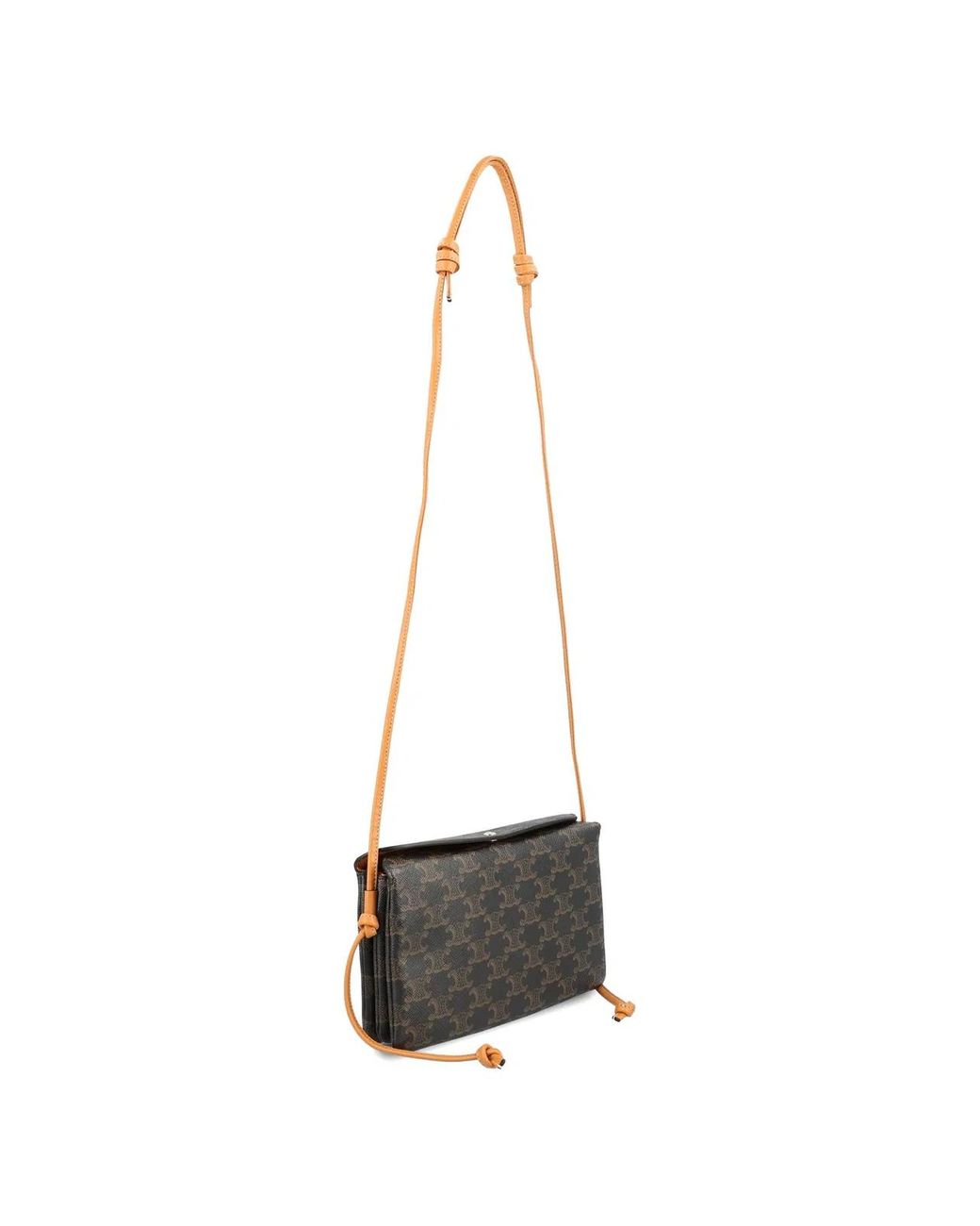 Céline Gray Trio Flap Triomphe Canvas Cross Body Bag