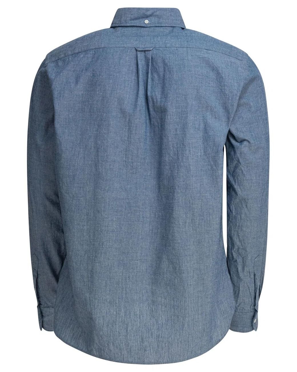 Beams Plus Blue Shirt With Button-Down Collar for men
