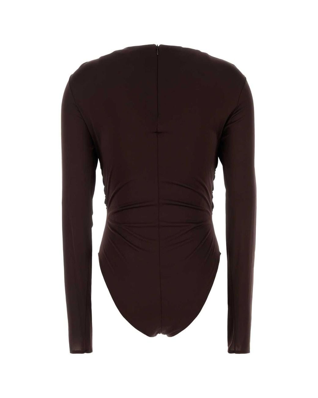 Balmain Black Ls Twist Detail Viscose Jersey Body