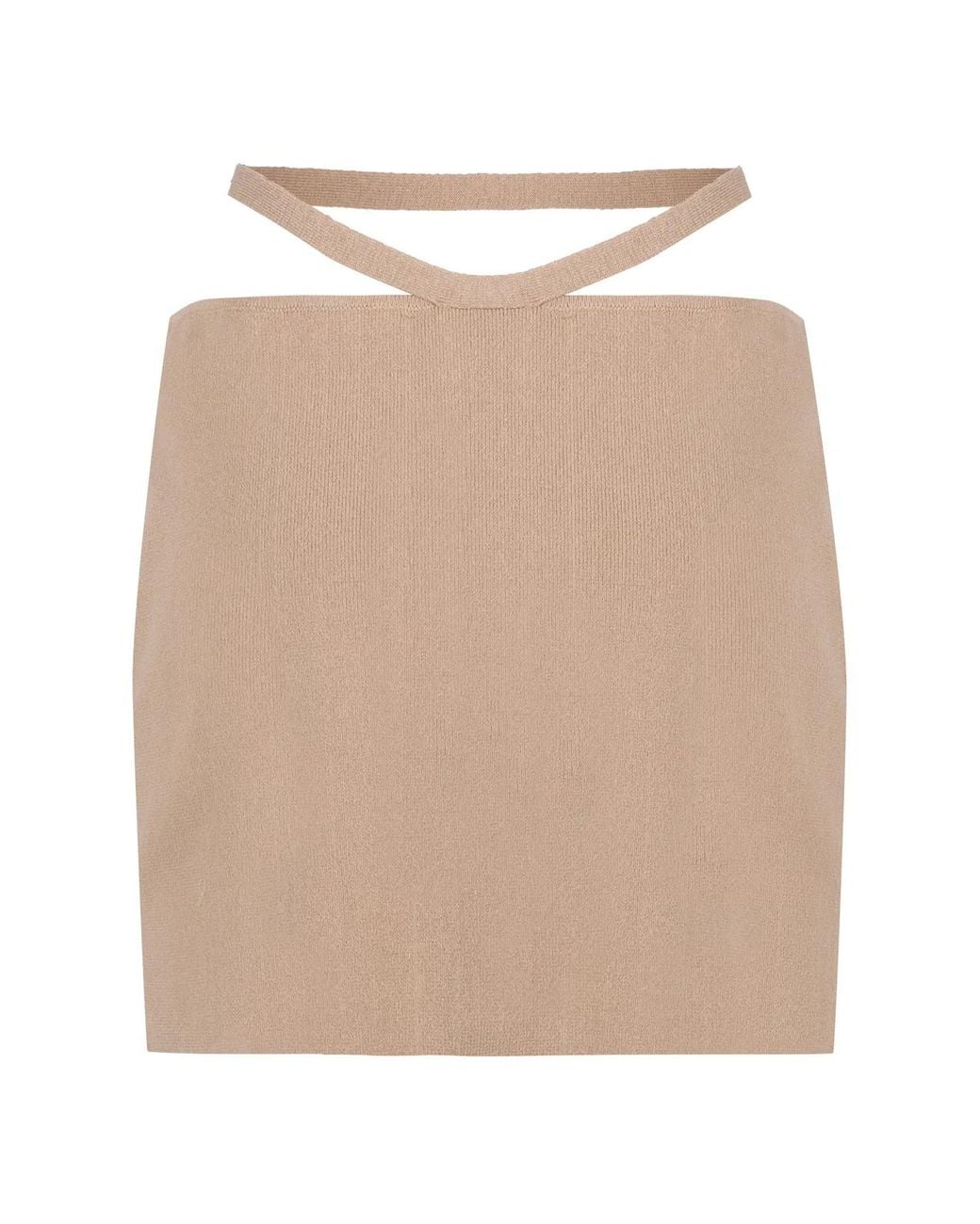 ANDREADAMO Natural Andreadamo Knitted Mini Skirt