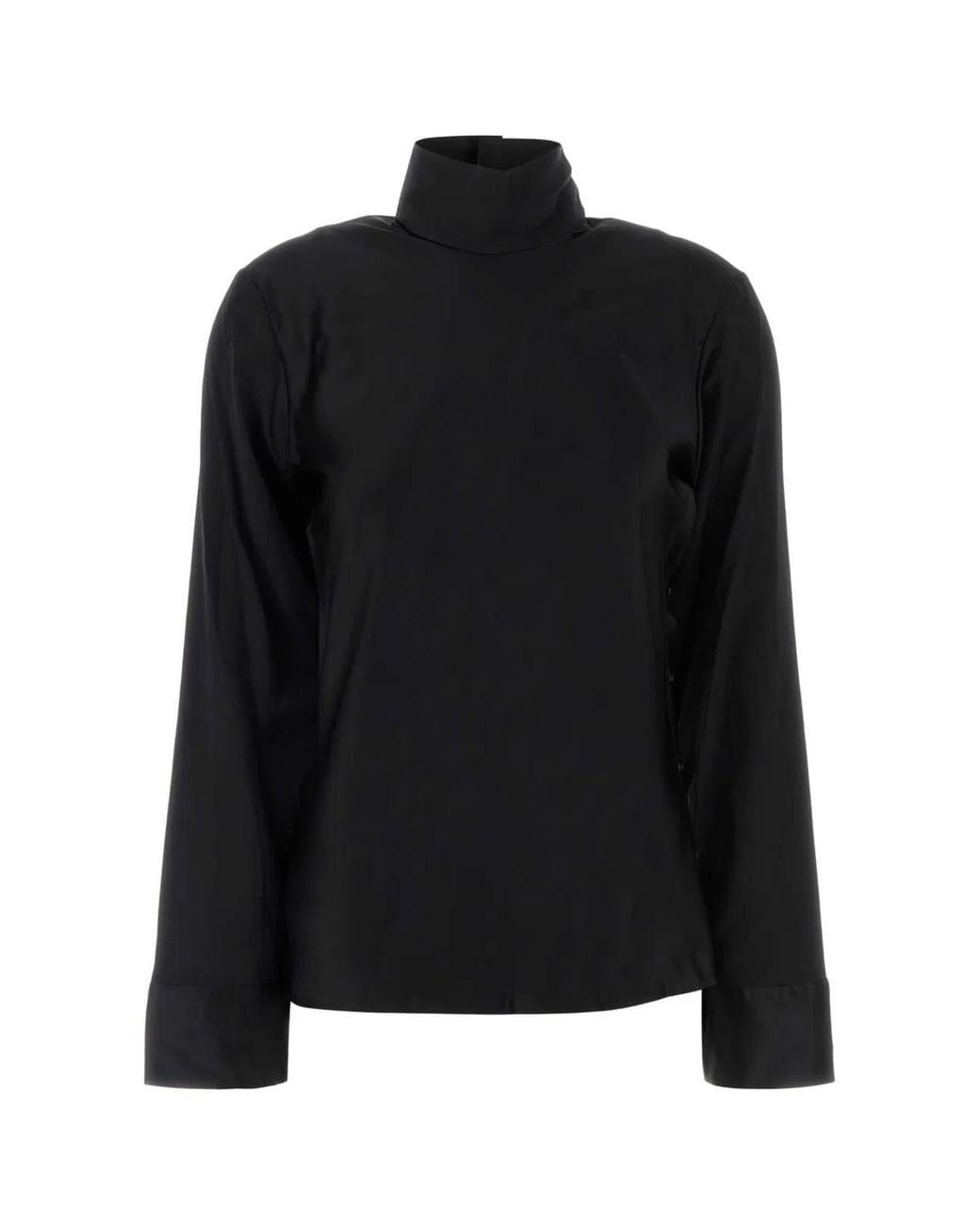 Courreges Black Stretch Satin Top
