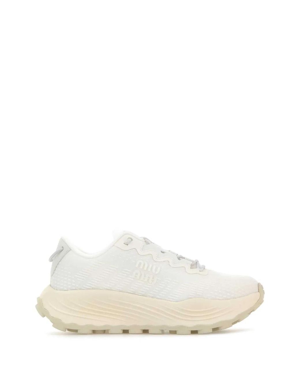 Miu Miu White Fabric Sneakers