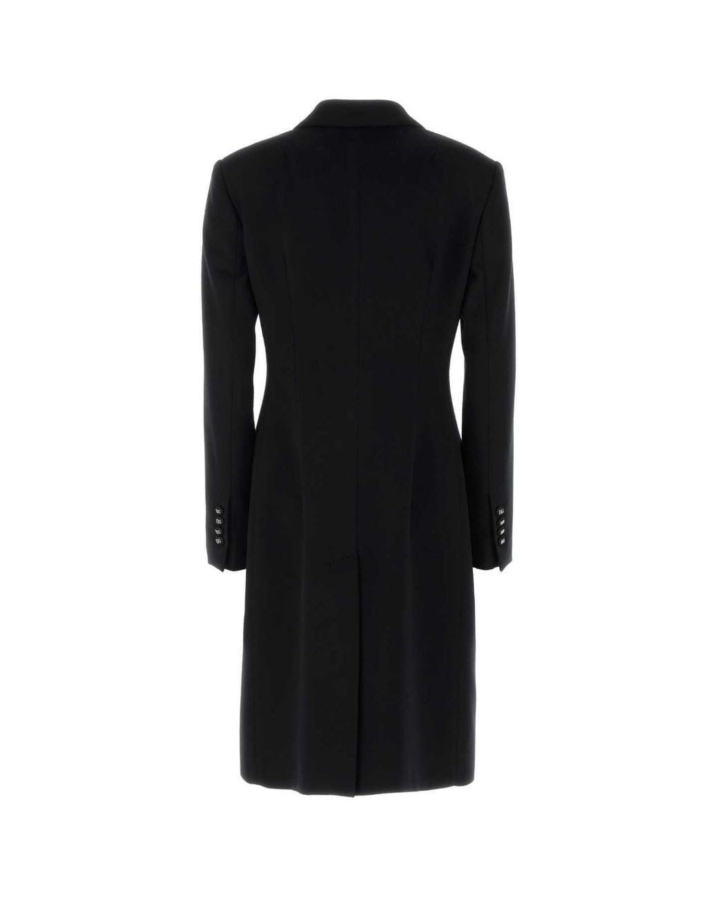 Dolce & Gabbana Black Wool Blend Coat