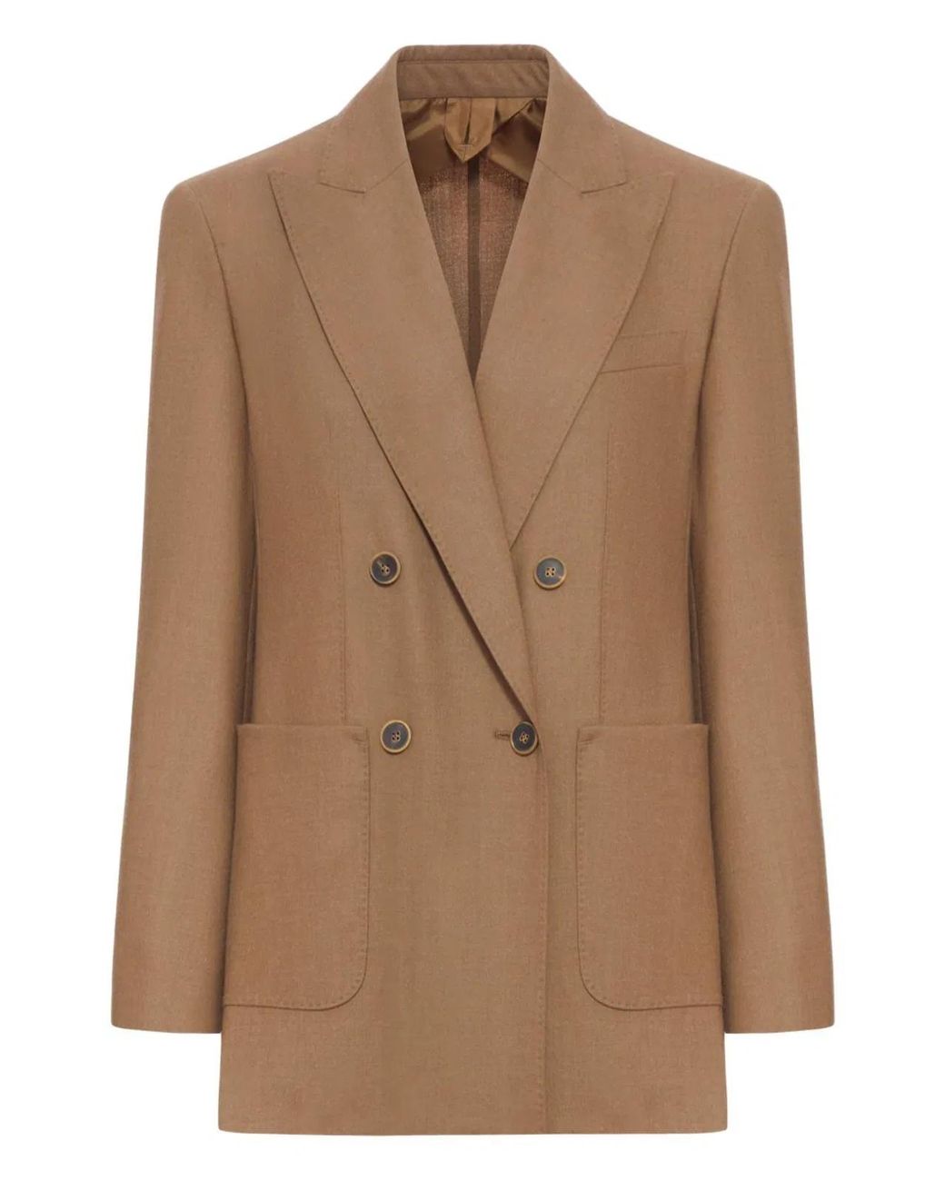 Max Mara Brown Double-Breasted Cashmere Jacket
