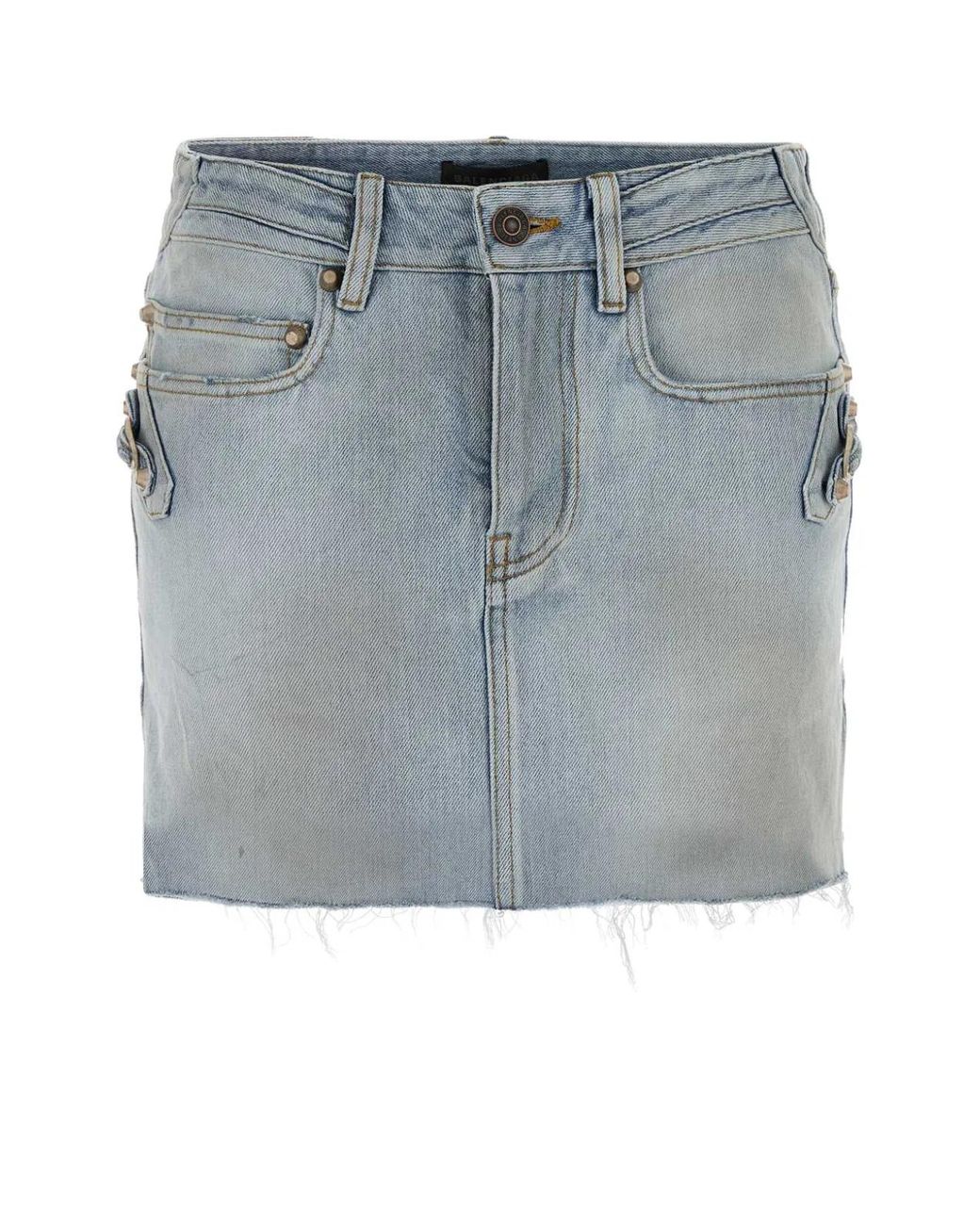 Balenciaga Blue Denim Mini Skirt