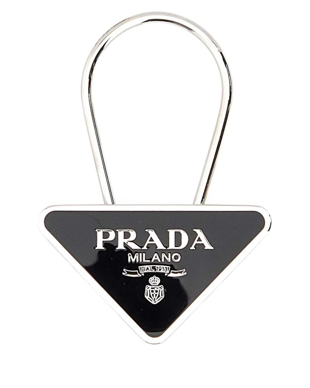 Prada Black Metal Key Ring for men