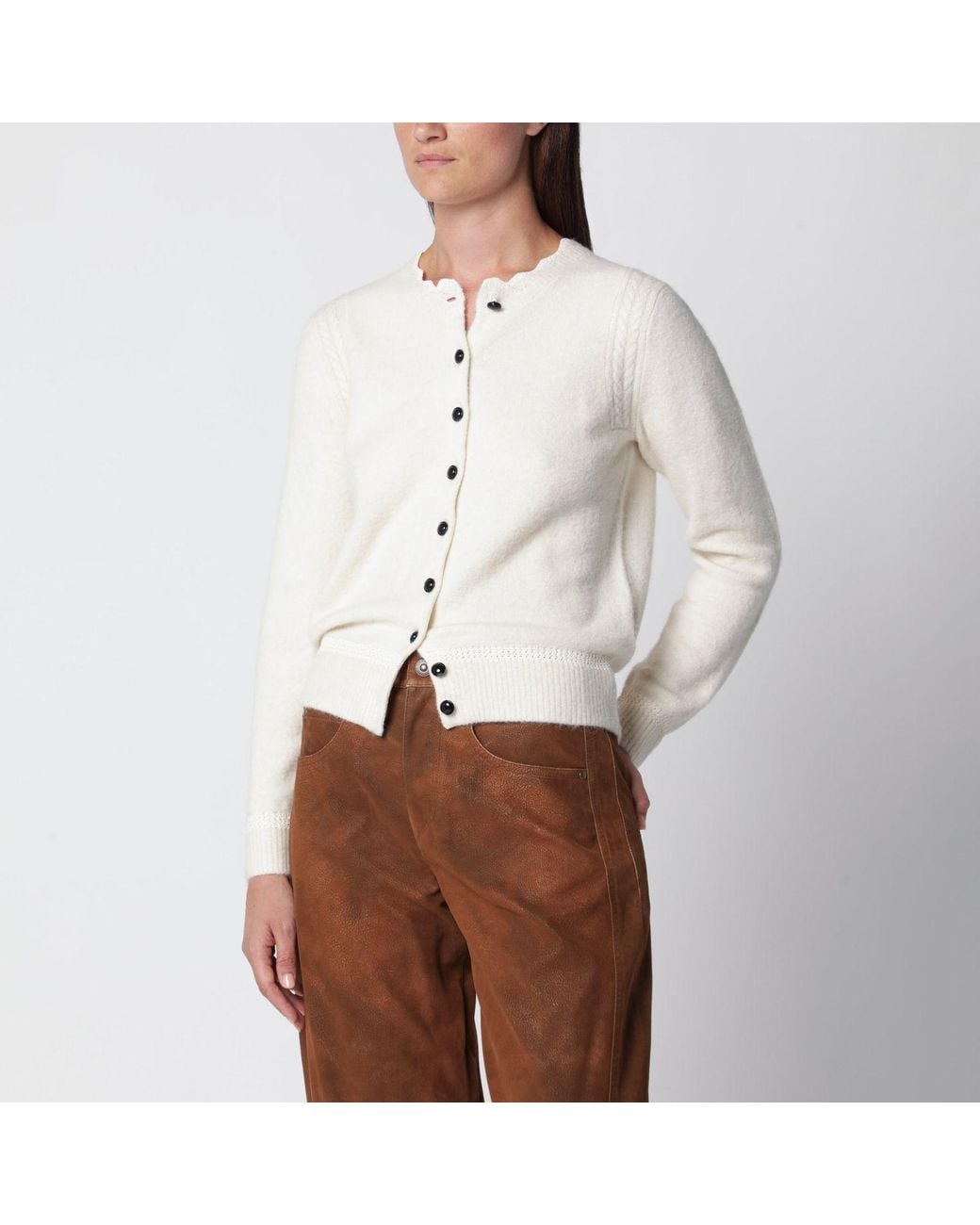 Isabel Marant Brown Isabel Marant Etoile Naia Ecru Cardigan