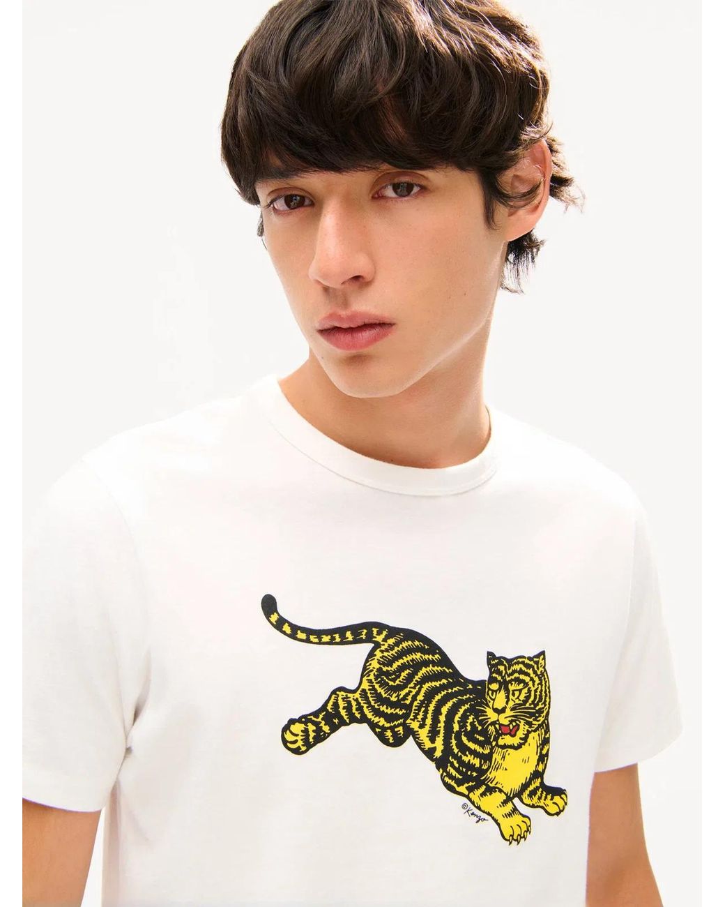 KENZO White T-Shirt With Tiger for men