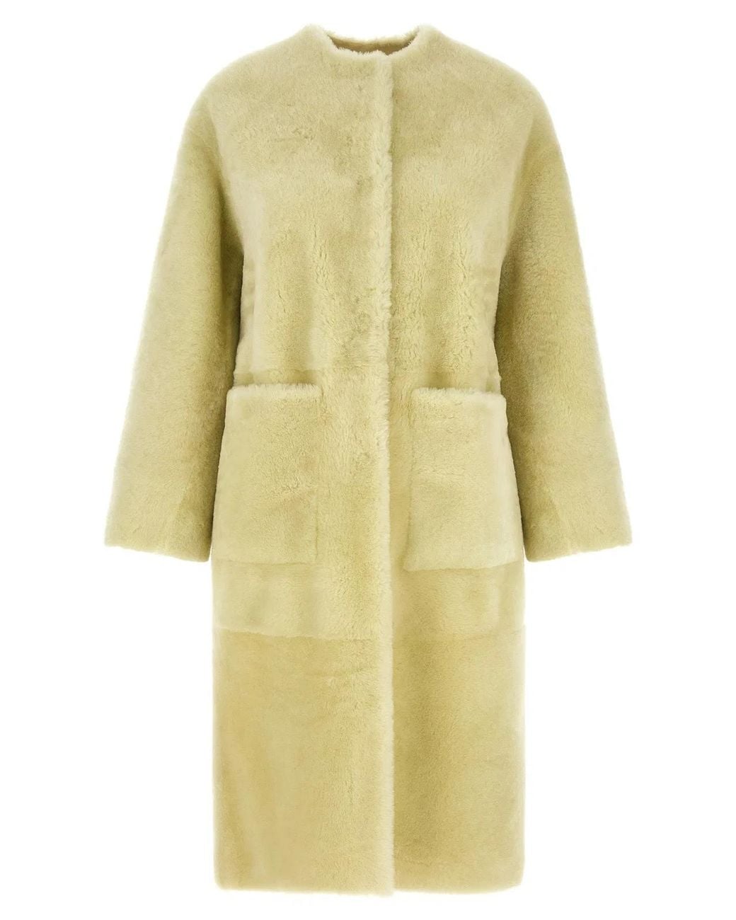 Blancha Yellow Long Fur Coat
