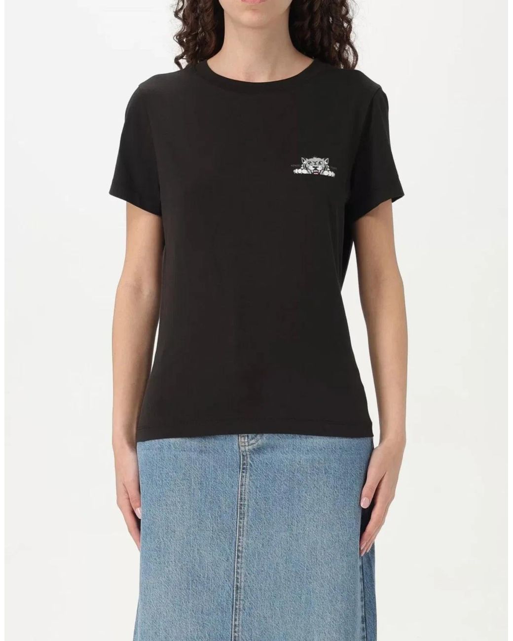 KENZO Black Happy Tiger Logo T-Shirt