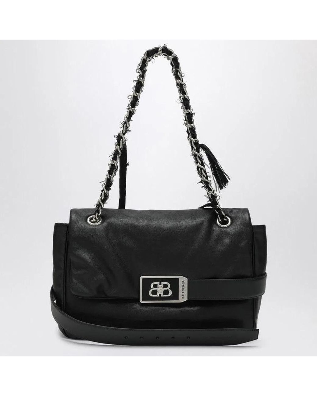 Balenciaga Black Medium Leather Shoulder Bag Modu